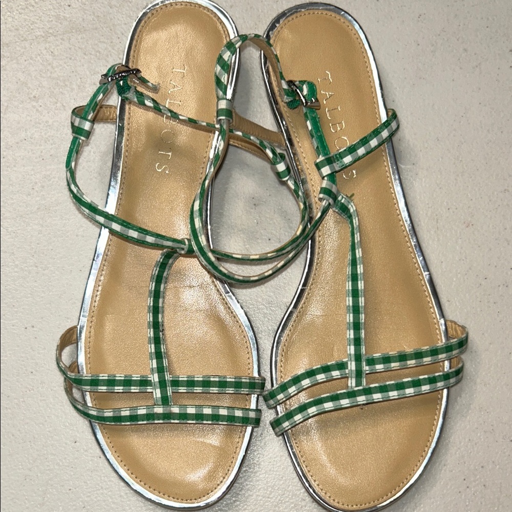 Talbots daisy micro-wedge sandals-gingham